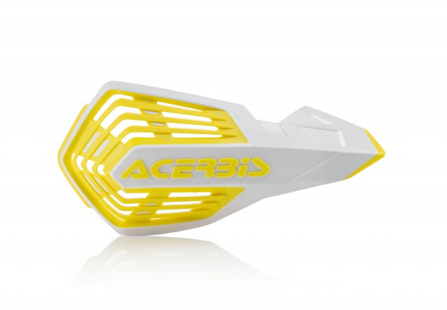 Acerbis X-Future Handguard - White/Yellow for ATV, Dirt Bike, and Off-Road Vehicles