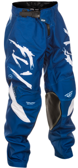 Fly Racing Youth Kinetic Stoke Offroad Pants Navy/White Size 22 with Ventilated Multi-Panel Design