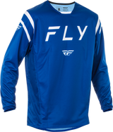 Fly Racing Kinetic Center Jersey Navy/White Small - Lightweight Motocross Jersey for Off-Road & Trail Vehicles