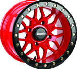 DragonFire Racing Typhon Wheel 15x10 inches, 4/156 bolt pattern, Machined Red Finish - Part 523210