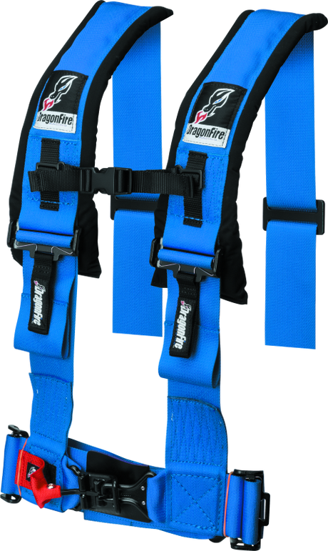 DragonFire Racing H-Style 4-Point Harness with 3-Inch Buckle for UTVs - Blue