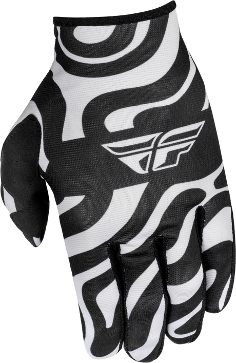 Fly Racing Lite Gloves Abyss White/Black XL - Lightweight Race Gloves for Motocross and Off-Road Vehicles