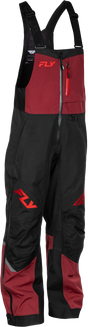 Fly Racing Women's Carbon Bibs Merlot/Red – Weatherproof Snow and Ski Bibs for Women, Size XS