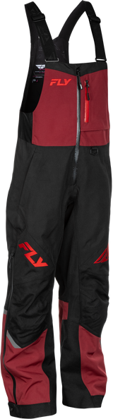 Fly Racing Women's Carbon Bibs Merlot/Red – Snowmobile Bibs with Weatherproof Technology, for Arctic and Mountain Vehicles