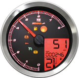 KOSO BA051201 Speedo / Tach Silver Bezel LCD Color Change Display for Harley Davidson XL883N, XL883L, Softail, Dyna, and Sportster Models