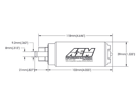 AEM 340LPH In Tank Fuel Pump Kit - Ethanol Compatible