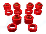 Energy Suspension Chevy Pickup 2WD/4WD Body Mount Set - Red Polyurethane for 1990-1991 Chevrolet C1500
