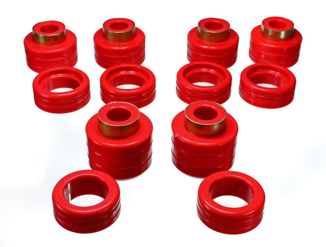 Energy Suspension Chevy Pickup 2WD/4WD Body Mount Set - Red Polyurethane for 1990-1991 Chevrolet C1500