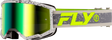 Fly Racing Zone Goggle Dark Grey/Hi Vis with Iridescent Green Mirror Lens - Youth and Adult Fit for ATV, Motocross, and Off-Road Vehicles