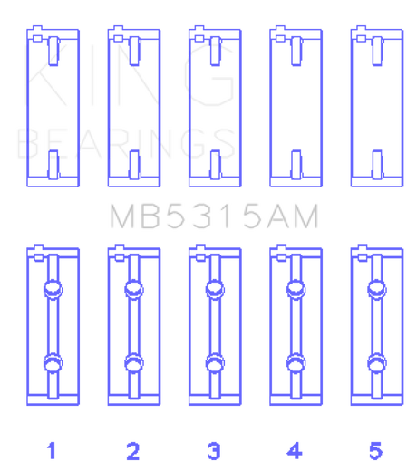 King Engine Bearings Mitsubishi 4G63T/4G64 (Size 0.75) Main Bearing Set