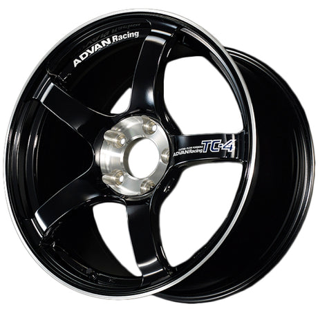 Advan TC4 18x10 +35 5x114.3 Racing Gloss Black and Diamond Cut Wheel for Performance Vehicles