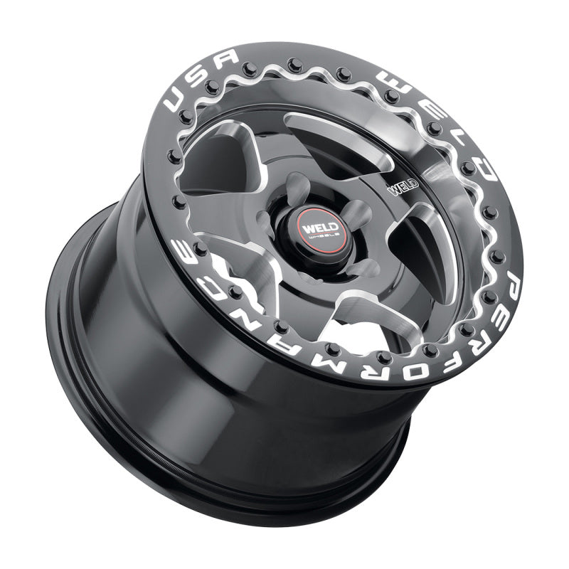 Weld S904 15x10 Ventura Beadlock Wheel with Gloss Black Finish - 5x114.3 Bolt Pattern, ET51 Offset, 78.1mm Center Bore