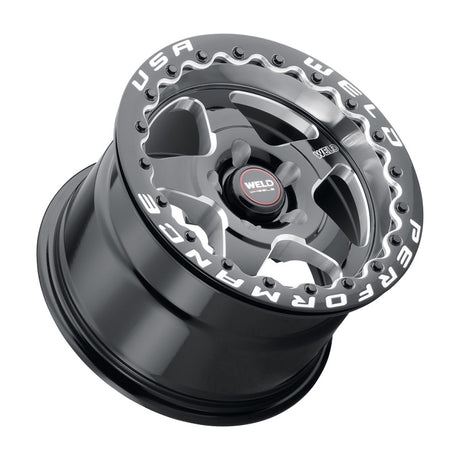 Weld S904 15x10 Ventura Beadlock Wheel with Gloss Black Finish - 5x114.3 Bolt Pattern, ET51 Offset, 78.1mm Center Bore