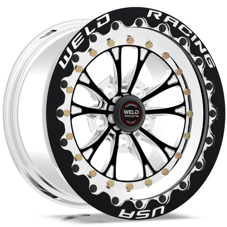 Weld Vitesse 15x10 Inch Black Beadlock Wheel - 5x4.75 Bolt Pattern, 7.5 Inch Backspace