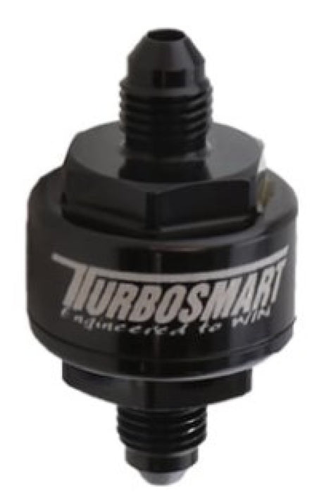 Turbosmart Billet Turbo Oil Feed Filter with 44 Micron Pleated Disc - AN-3 Male Inlet - Black
