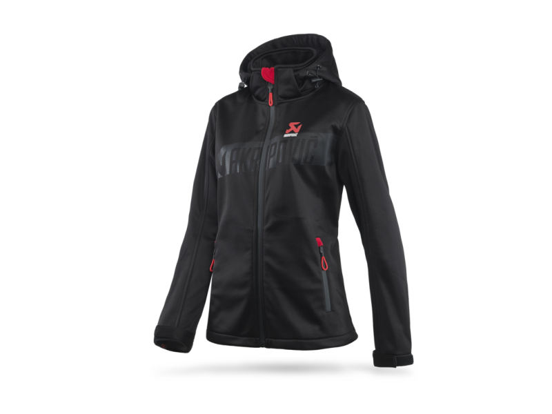 Akrapovic Womens Corpo Softshell Jacket in Black – Size Small