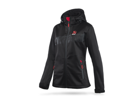 Akrapovic Womens Corpo Softshell Jacket in Black – Size Small