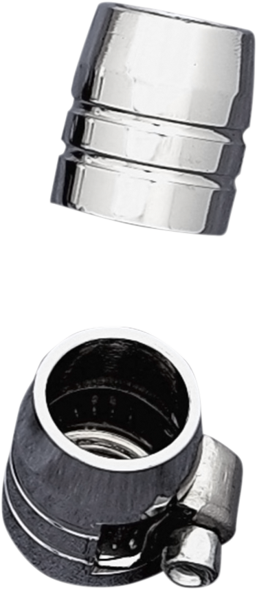 DRAG SPECIALTIES Grooved Hose Ends with Clamp - Chrome - 1/4 inch for Harley-Davidson Motorcycles