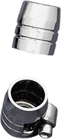 DRAG SPECIALTIES Grooved Hose Ends with Clamp - Chrome - 1/4 inch for Harley-Davidson Motorcycles