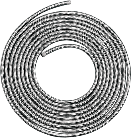 DRAG SPECIALTIES Braided Oil and Fuel Hose 5/16 inch x 25 feet - Stainless Steel - Part Number 096613-BX-LB6 for Harley Davidson and Cruiser Motorcycles