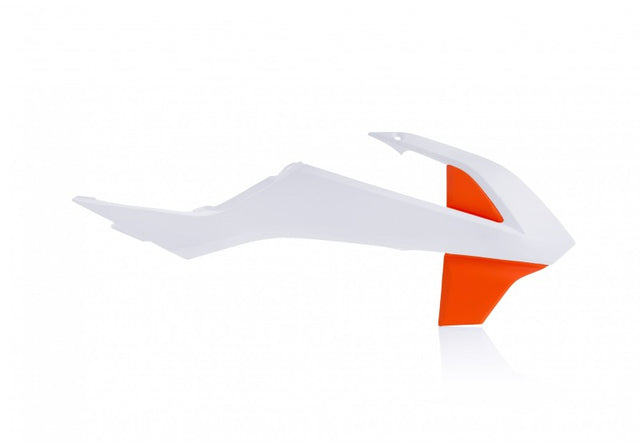 Acerbis KTM SX65 / GasGas MC65 Radiator Shroud - 20 White / 16 Orange - Fits 2016-2023 Models