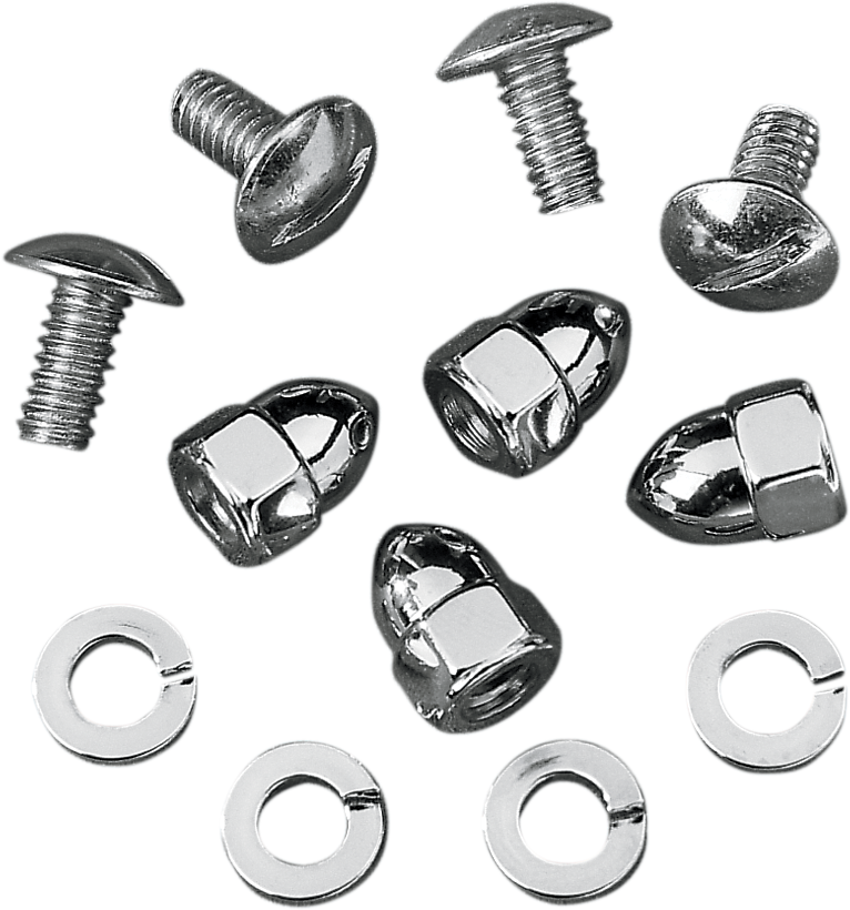 DRAG SPECIALTIES License Plate Fasteners with Acorn Nuts - Part Number MBP00114 for Harley Davidson Motorcycles