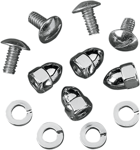 DRAG SPECIALTIES License Plate Fasteners with Acorn Nuts - Part Number MBP00114 for Harley Davidson Motorcycles