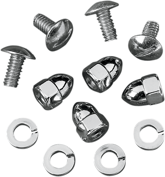 DRAG SPECIALTIES License Plate Fasteners with Acorn Nuts - Part Number MBP00114 for Harley Davidson Motorcycles