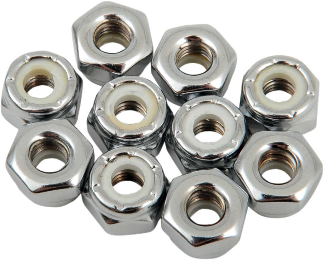 DRAG SPECIALTIES Nylon Chrome Insert Nuts MPB272 for Harley-Davidson and Custom Motorcycles