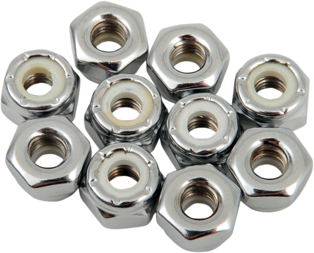 DRAG SPECIALTIES Nylon Chrome Insert Nuts MPB272 for Harley-Davidson and Custom Motorcycles