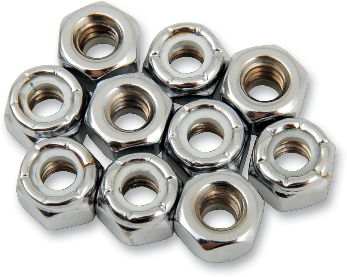 DRAG SPECIALTIES Nylon Chrome Insert Nuts - 1/4"-20 - Part MPB273 for Harley Davidson Motorcycles