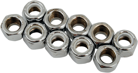 DRAG SPECIALTIES Nylon Chrome Insert Nuts - 5/16-24 Thread, Part MPB276, for Harley-Davidson and American V-Twins