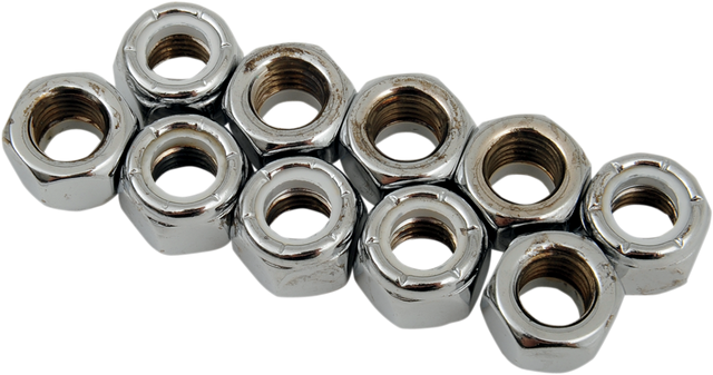 DRAG SPECIALTIES Nylon Chrome Insert Nuts - 5/16-24 Thread, Part MPB276, for Harley-Davidson and American V-Twins