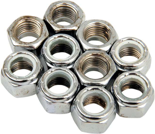 DRAG SPECIALTIES Nylon Chrome Insert Nuts - 7/16"-20 MPB280 for Harley-Davidson and Custom Motorcycles