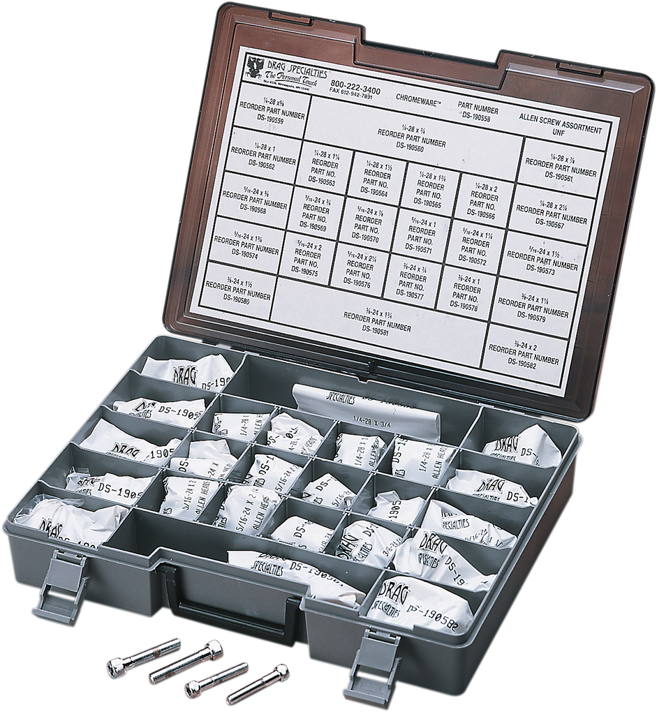 Drag Specialties MK203 Fine Thread Socket-Head Bolt Assortment Kit for Harley-Davidson Motorcycles