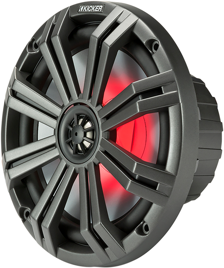 KICKER 8-Inch 45KM84L Marine Speakers with 7-Color LED – Fits Boats and Outdoor Vehicles