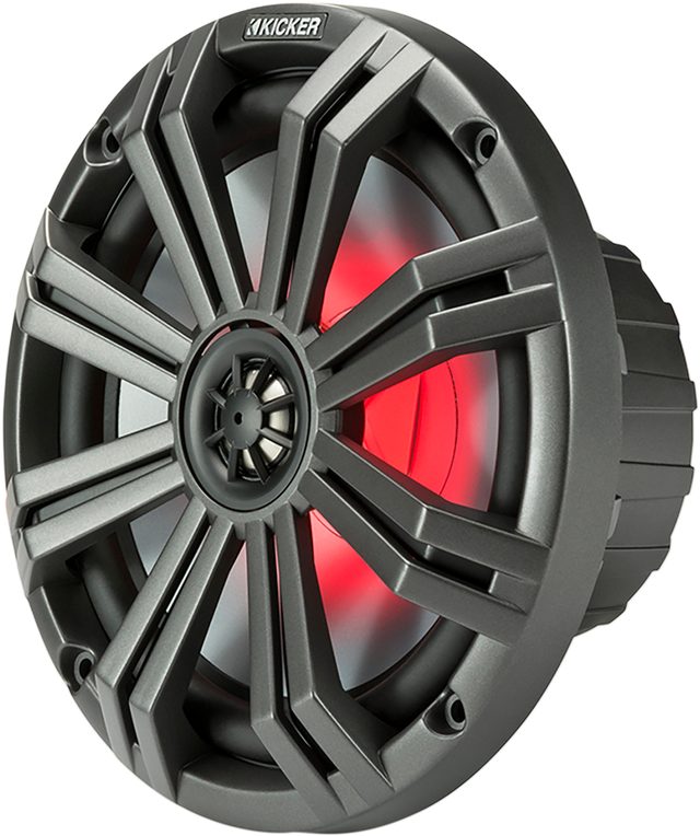 KICKER 8-Inch 45KM84L Marine Speakers with 7-Color LED – Fits Boats and Outdoor Vehicles