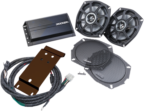 KICKER 5-1/4 inch Speaker Kit with 2-Channel Amplifier for Harley-Davidson FLTR (98-13) — Model 46HDT96