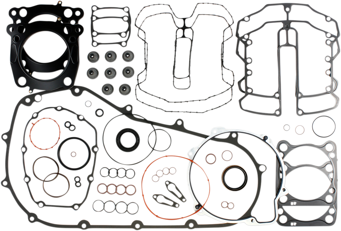 COMETIC C10269 Complete Engine and Primary Gasket Kit for Harley-Davidson Twin Cam 88 / 96 with Multi-layer Steel Head Gaskets and Race-Style Exhaust Gaskets