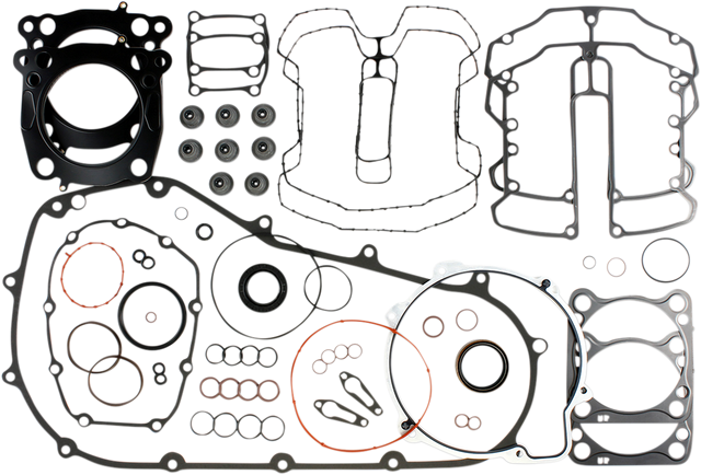 COMETIC C10269 Complete Engine and Primary Gasket Kit for Harley-Davidson Twin Cam 88 / 96 with Multi-layer Steel Head Gaskets and Race-Style Exhaust Gaskets