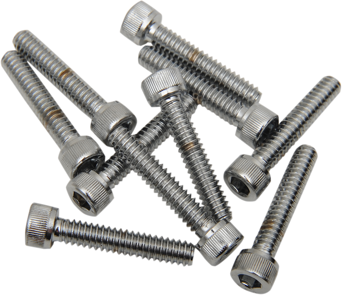 Drag Specialties MPB194 Replacement Socket-Head Bolts for Harley-Davidson Motorcycles, Fits #10-24 x 3/4 inch Knurled/Coarse Thread - 10 Pack