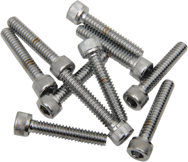 Drag Specialties MPB194 Replacement Socket-Head Bolts for Harley-Davidson Motorcycles, Fits #10-24 x 3/4 inch Knurled/Coarse Thread - 10 Pack