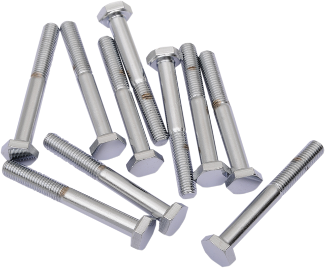 Drag Specialties MPB143 Fine Thread Hex Head Bolts for Harley-Davidson Motorcycles - 1/4"-28 x 1-3/4", 10 Pack