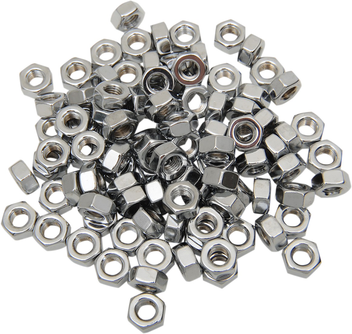Drag Specialties Chrome Hex Nut - 1/4"-28 Thread, Model MPB165 for Harley Davidson and Cruiser Motorcycles