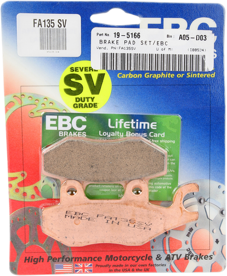 EBC SV Severe Duty Brake Pads FA135SV