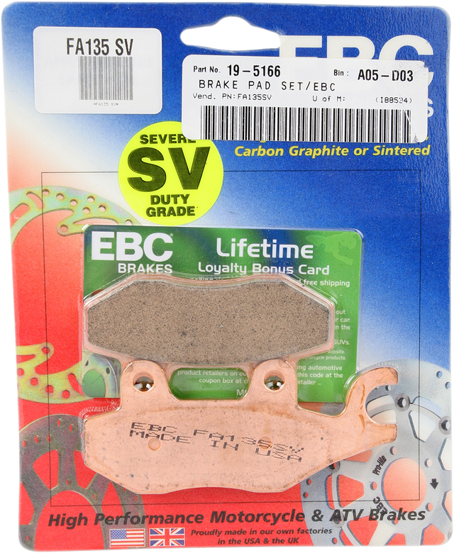 EBC SV Severe Duty Brake Pads FA135SV
