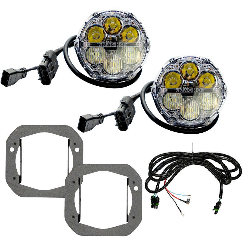 Nacho Offroad Technology Jeep JL/JT Nacho SAE White Plug & Play Fog Light Kit (Bumper Kit)