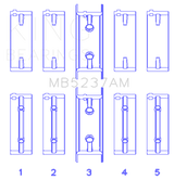 King Engine Bearings Mitsubishi 4G12 (Size +0.25mm) Main Bearing Set