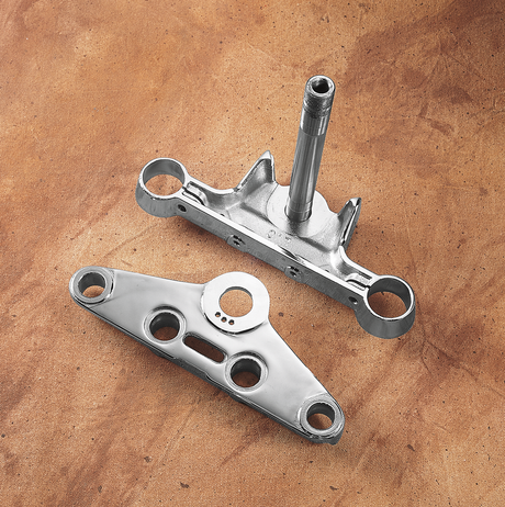 DRAG SPECIALTIES Chrome FL-Style Triple Tree for Harley Big Twin FXST, FXWG, and FL Models - Part 222939-BX-LB1