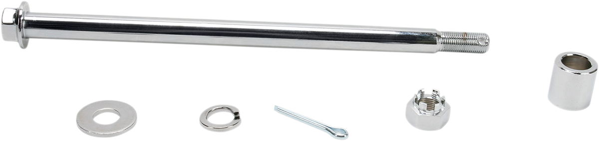 Drag Specialties Rear Chrome Axle Kit for Harley FXR '82-'94 with ABS Compatibility - Part 16-0298-BC520